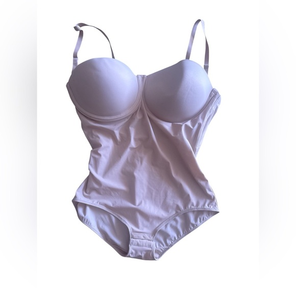 Womens Body Briefer 40D Firm Control Strapless Nude Shapewear FL1256 - Picture 4 of 16